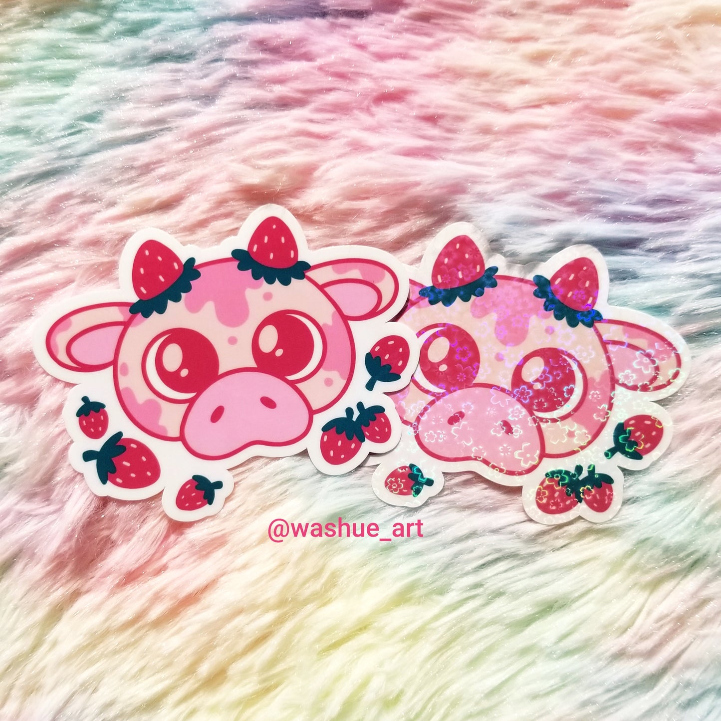 Strawberry Cow Vinyl Sticker