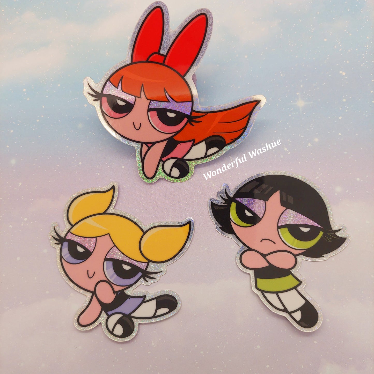 Power Puff Girls Holo Acrylic Stickers