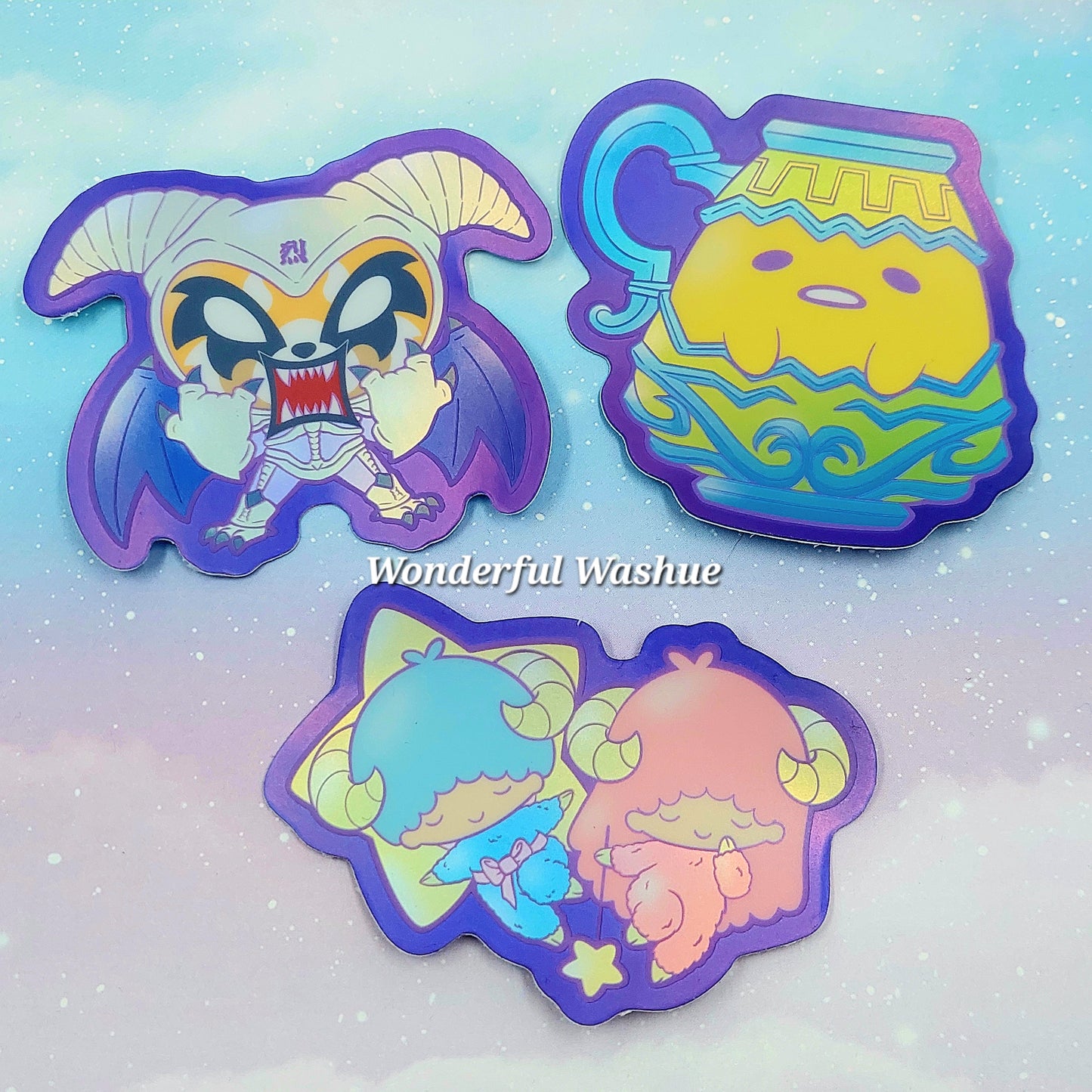 Sanrio x Yugioh Holo Stickers