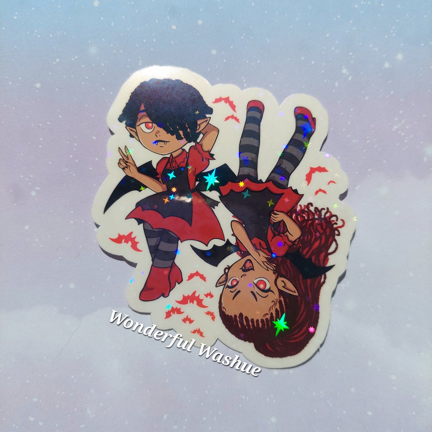 Vampire Twins Holo Vinyl Sticker