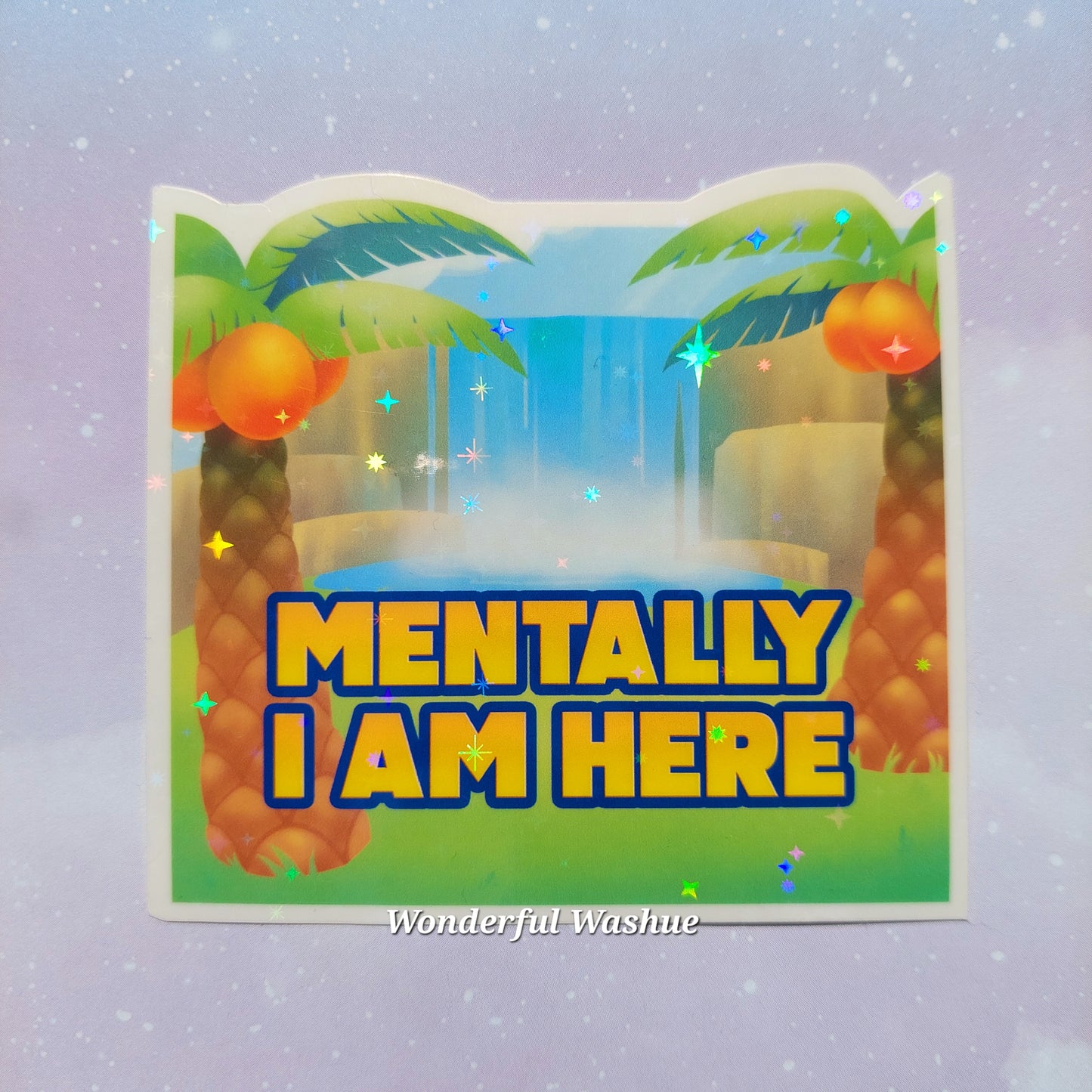 Chao Garden "Mentally I Am Here" Holo Vinyl Sticker