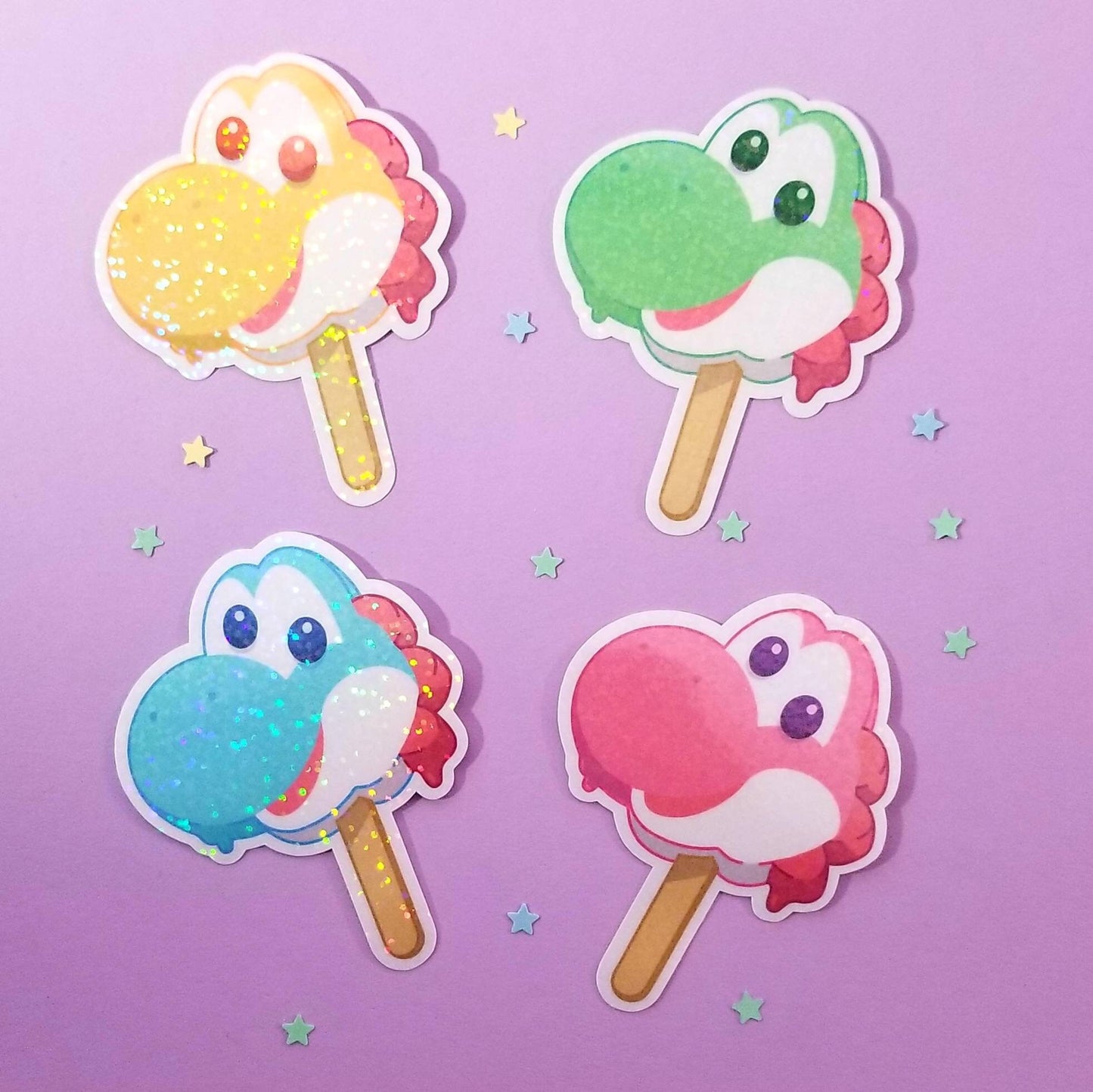 Holographic Yoshi Popsicle Vinyl Sticker