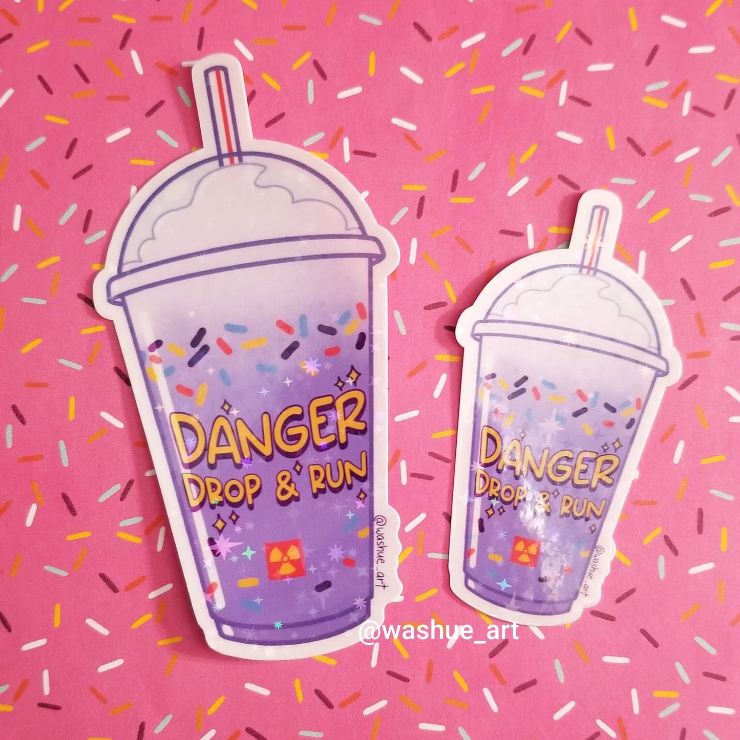 Holographic Birthday Shake Vinyl Sticker