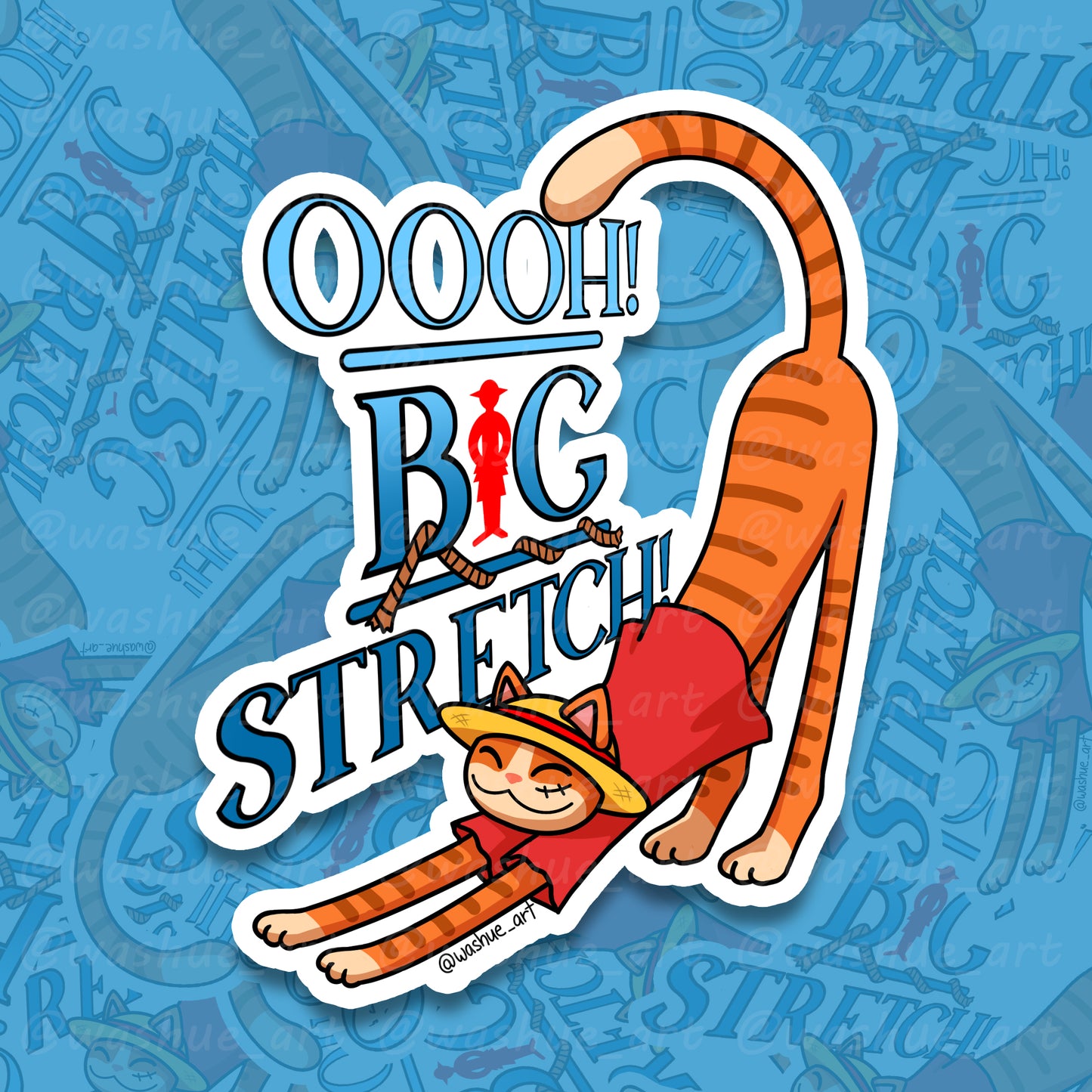 Big Stretch Luffy Vinyl Sticker