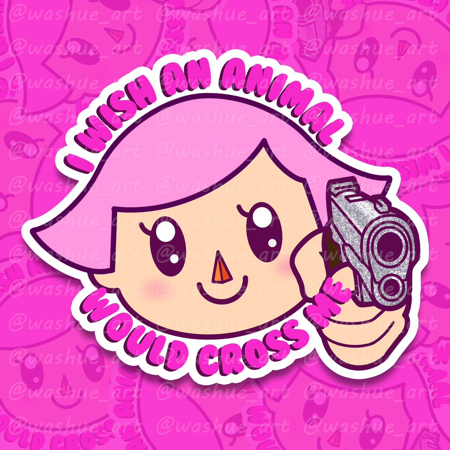 Animal Cross Me Vinyl Sticker