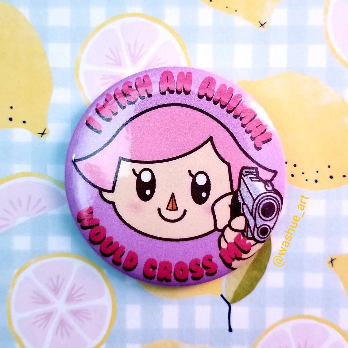 Animal Cross Me Button