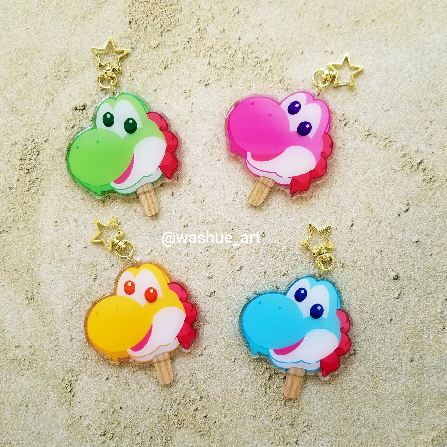 Yoshi Popsicle Keychains