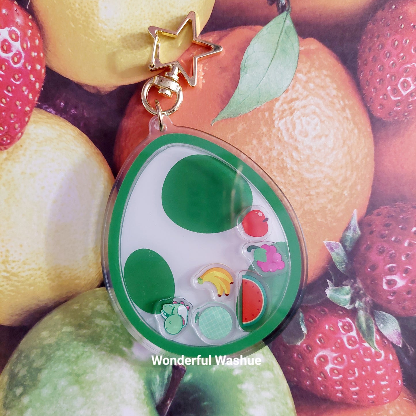 Yoshi Egg Shaker Keychain