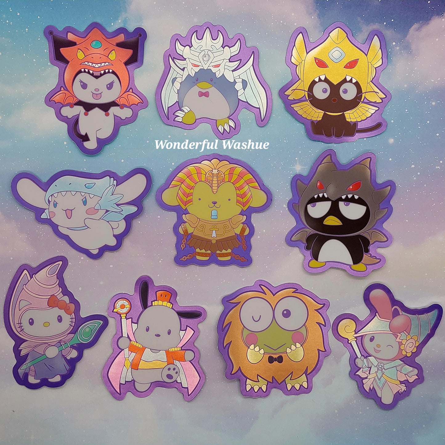 Sanrio x Yugioh Holo Stickers