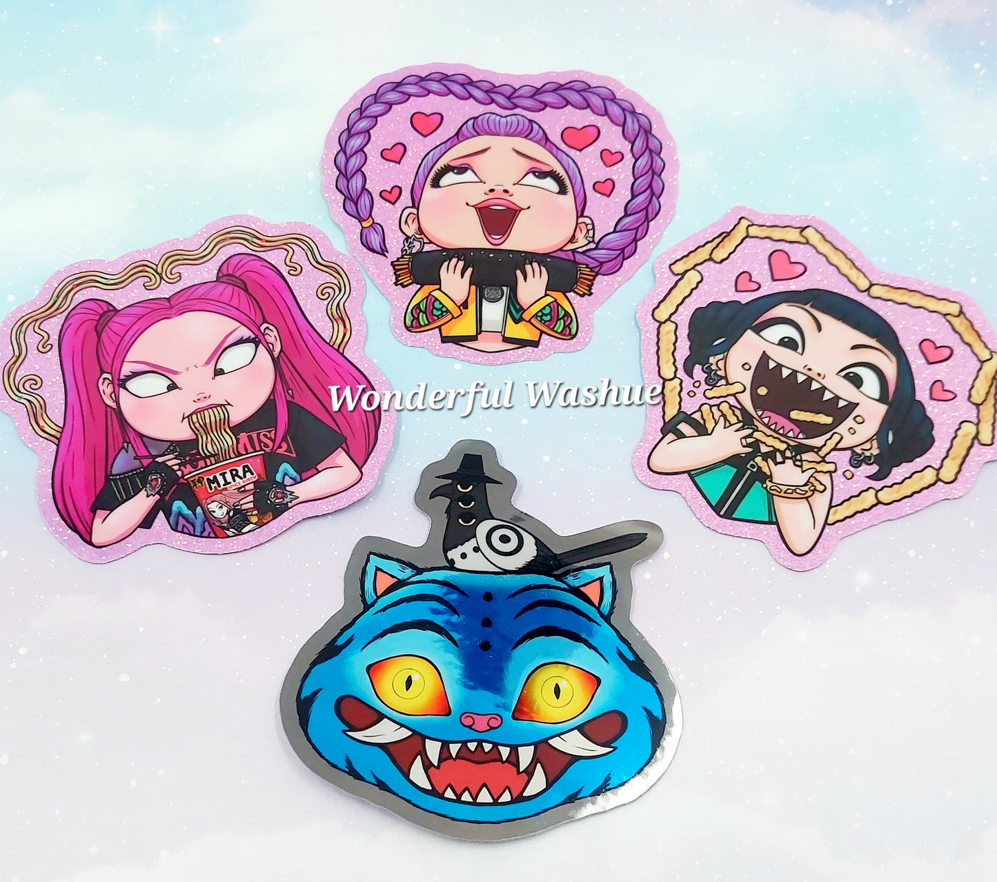 Holographic K-pop Demon Hunter Stickers