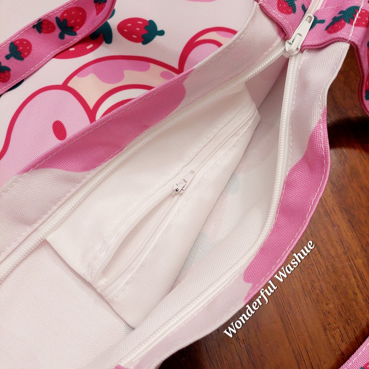 Strawberry Cow - Zipper Tote Bag