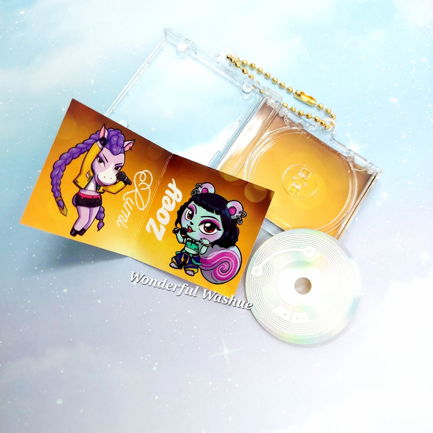 Huntrix Villagers Mini CD Keychain