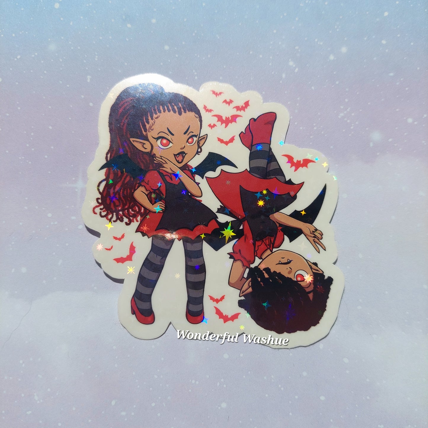 Vampire Twins Holo Vinyl Sticker