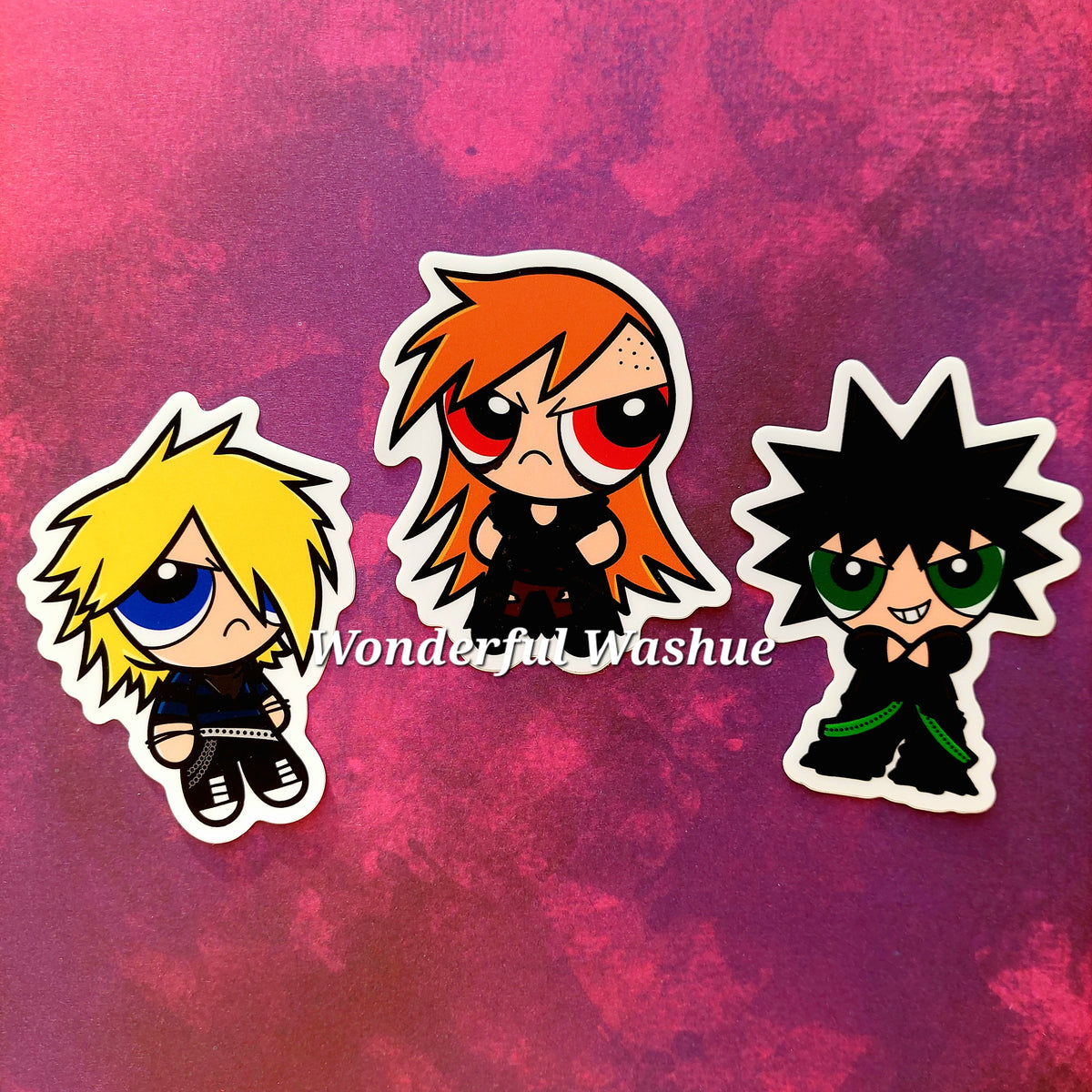 Alt PowerPuff Girls/ RowdyRuff Boys Matte Vinyl Stickers