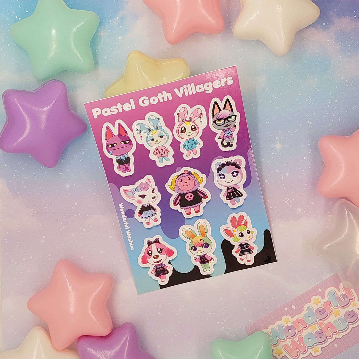 Pastel Goth Villagers Sticker Sheet